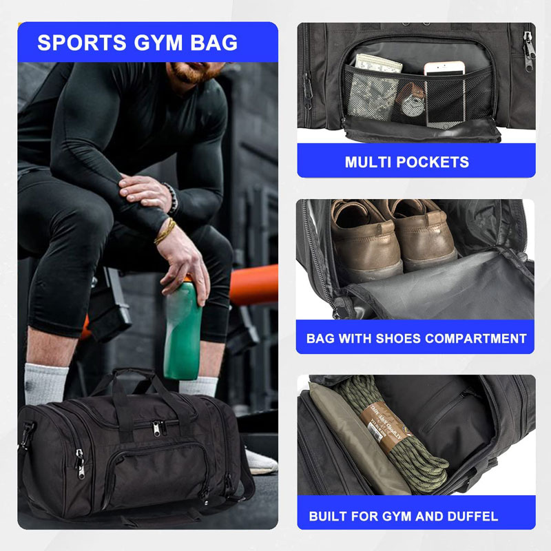 Polyester Cross Body Gym Fitness- og arbeidsveske for menn