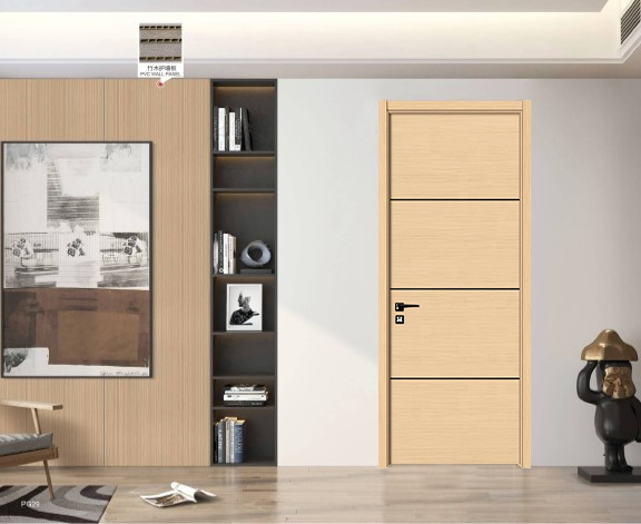Waterproof Fireproof MDF HDF WPC Mahogany Wood Entry Panel Interior white wpc simple wood door