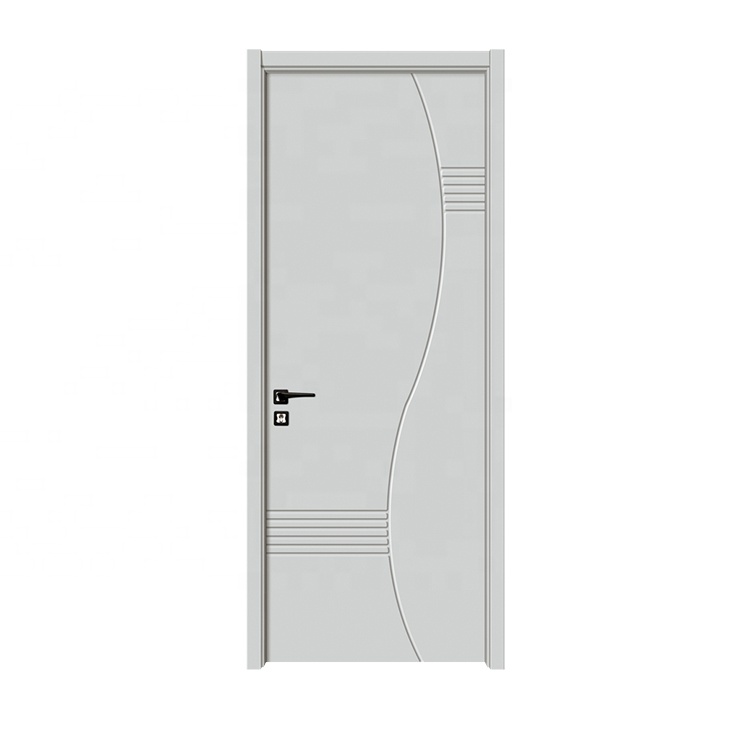 Waterproof Fireproof MDF HDF WPC Mahogany Wood Entry Panel Interior white wpc simple wood door