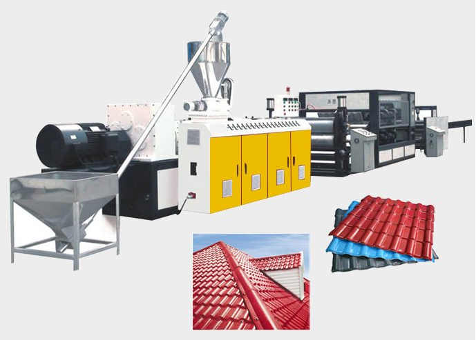 PVC glazed /spanish corrugated roof sheet extrusion line: