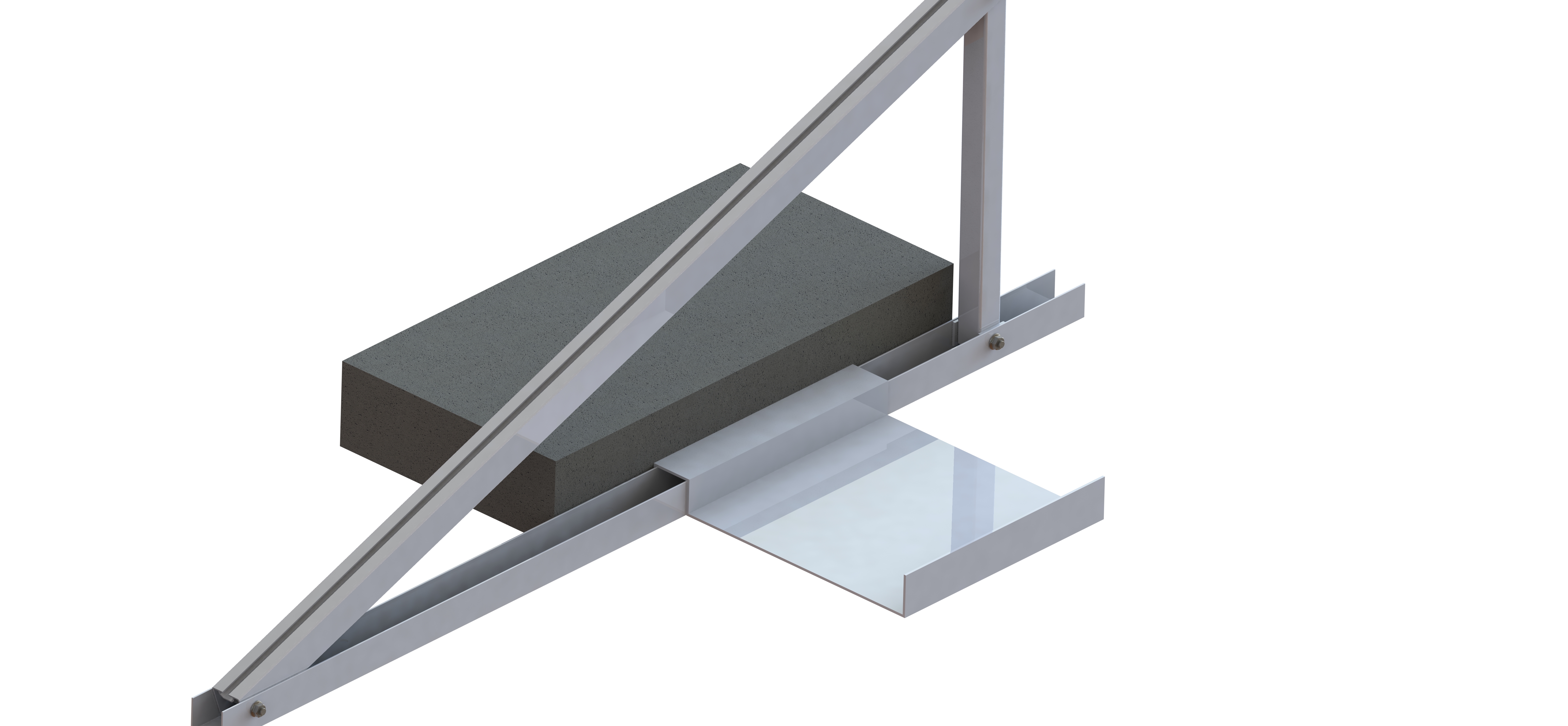 Flat roof ballast solar triangle system