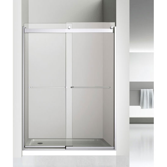 Frameless Sliding Shower Door in Stainless Steel