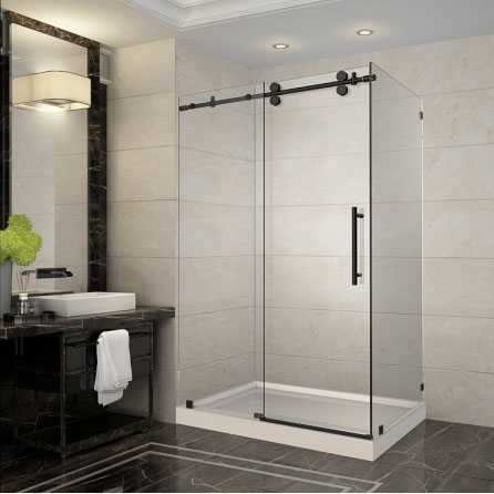 Cabina de dutxa corredissa rectangular sense marc