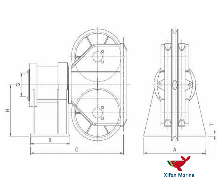 A39 Swivel Head Fairlead A39 Swivel Head Fairlead