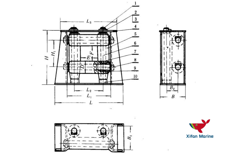 marine four rollers fairlead