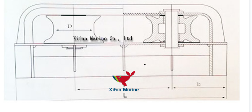 JIS F 2014-1987 Open Type two Fairlead Roller