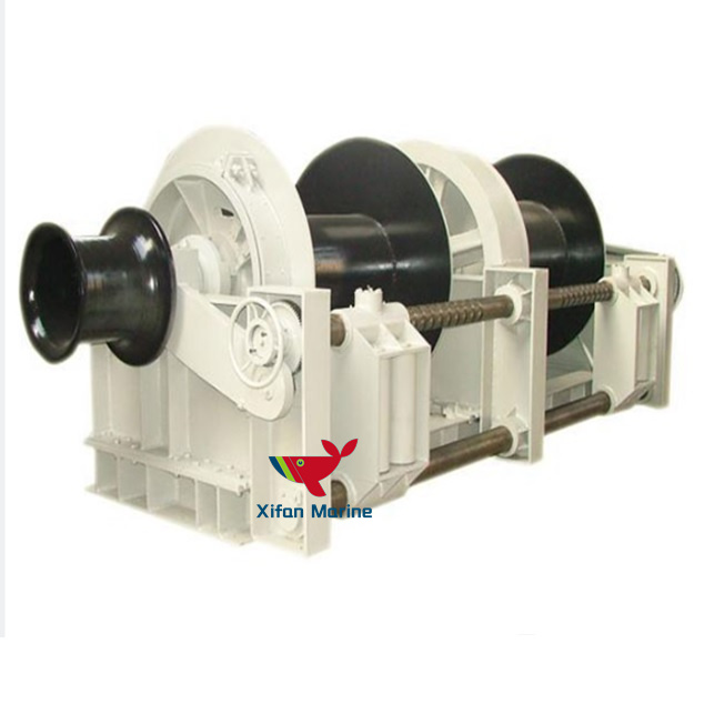 Electric double drum mooring winch