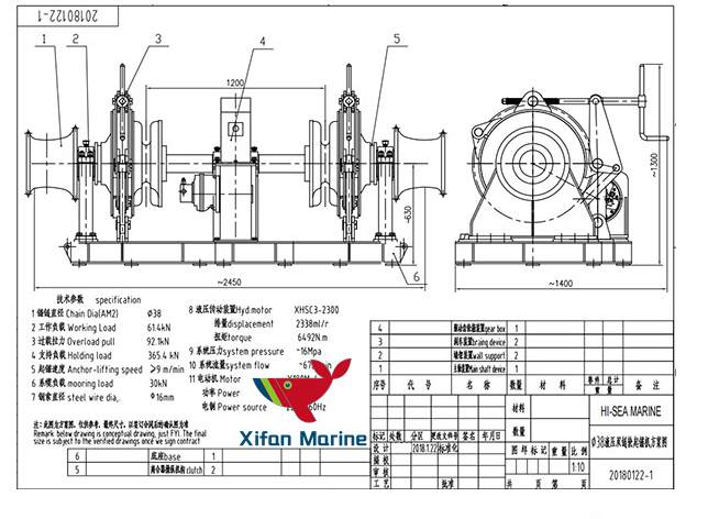 Marine Hydraulic Double Gypsy Anchor Windlass