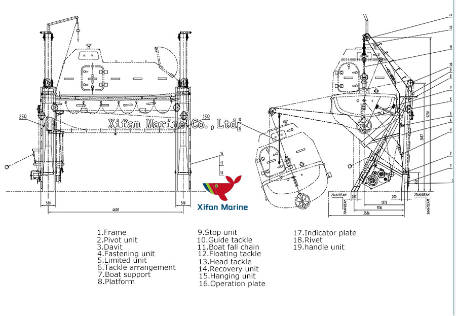 Free Fall Lifeboat Davit