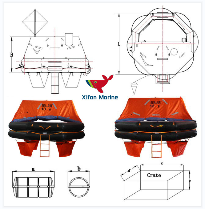 ATOB-10/12 Man Throw-overboard Inflatable Liferaft