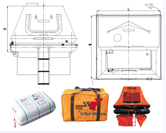 YJK -4/6/8Throw-over board Inflatable Liferaft