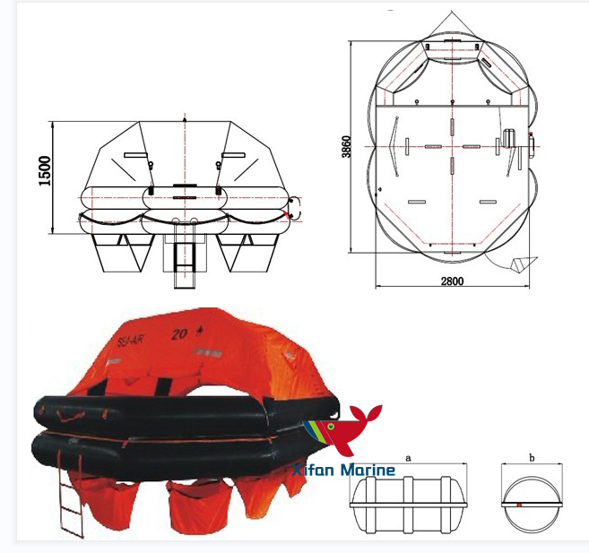 HSR-Y-20-25 Man Throw-overboard Inflatable Liferaft