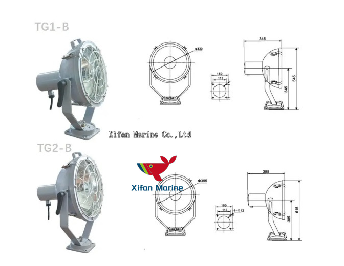TG1 boat steel spotlight DC110V