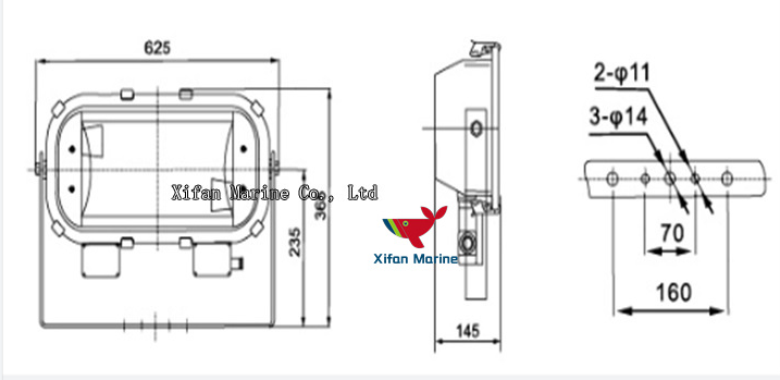 TG19 Marine Stainless HPS Waterproof Flood Searchlight Fixture