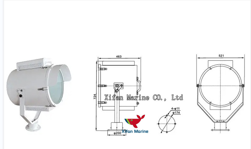 TZ2-Marine Searchlight for Boat 2000W IP56