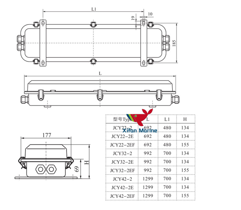 JCY22 Marine Fluorescent Pendant Light JCY22 Marine Fluorescent Pendant Light