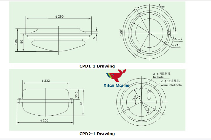 CPD Single Bulb Marine Ceiling Light