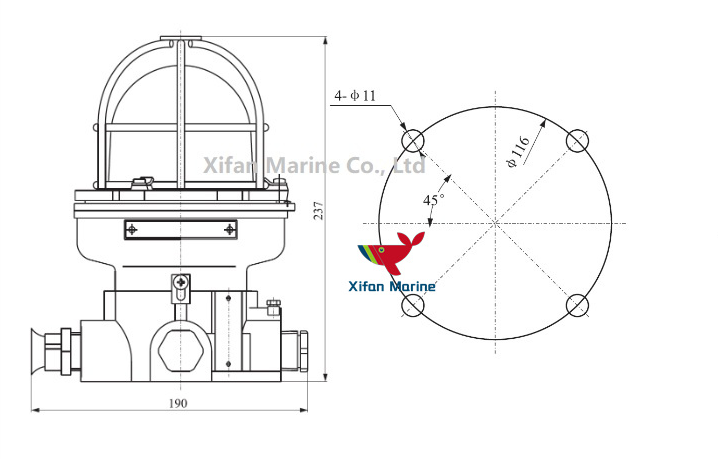 CFD1 Marine incandescent explosion proof pendant work light
