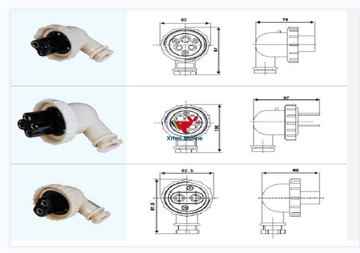 Synthestic Resin Marine Watertight Plug 792801 IP56 250V 20A