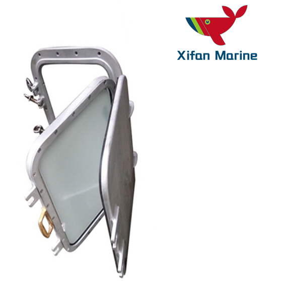 Aluminium Jendela Persegi Panjang Berengsel Sisi Dalam Dengan Lampu Mati