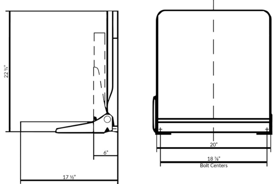 Wall Mounted Spring Loaded Fold Up Marine Chair