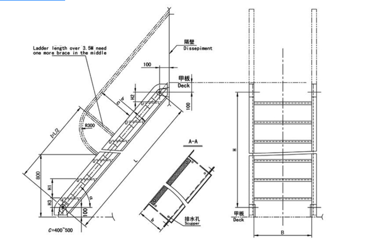Bend Type Aluminum Ship Gangway Bend Type Aluminum Ship Gangway
