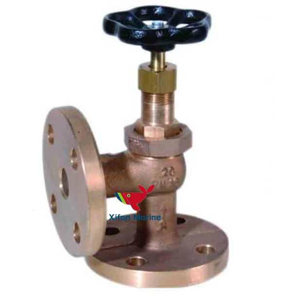 Supply Marine Bronze Flanged Globe Valve Angle Type Stop Check Valve