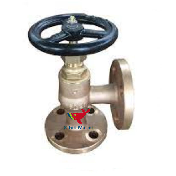 Supply Marine Bronze Flanged Globe Valve Angle Type Stop Check Valve