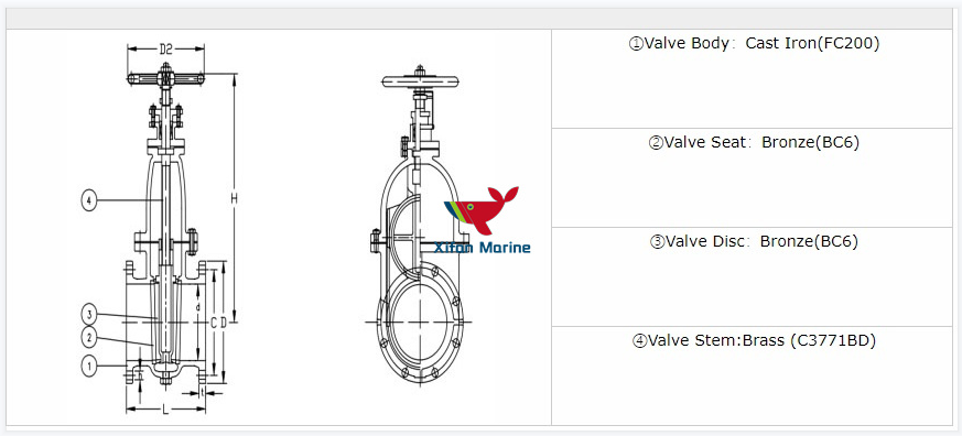 Marine Cast Iron Gate Valve