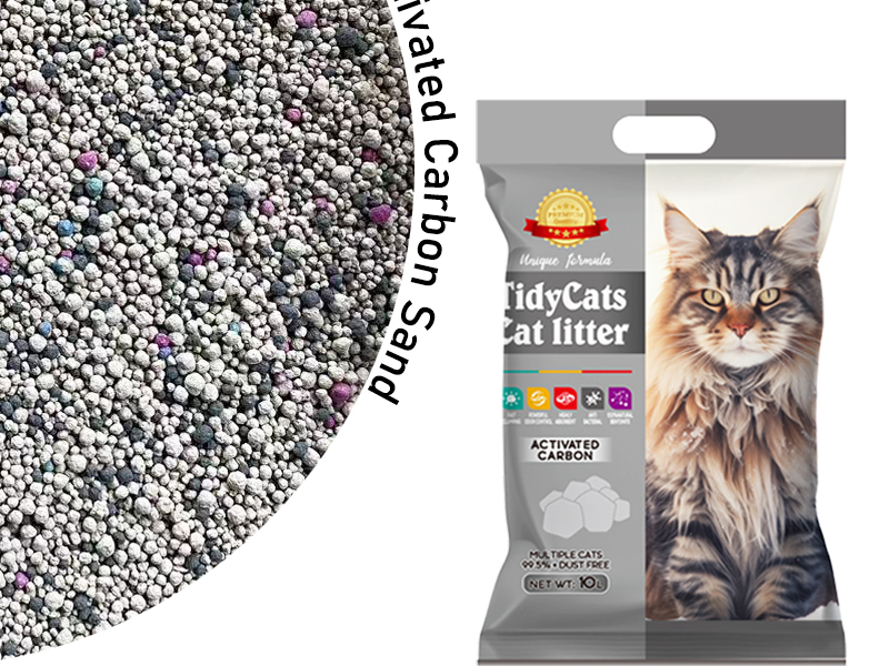 رمل القطط بالكربون المنشط