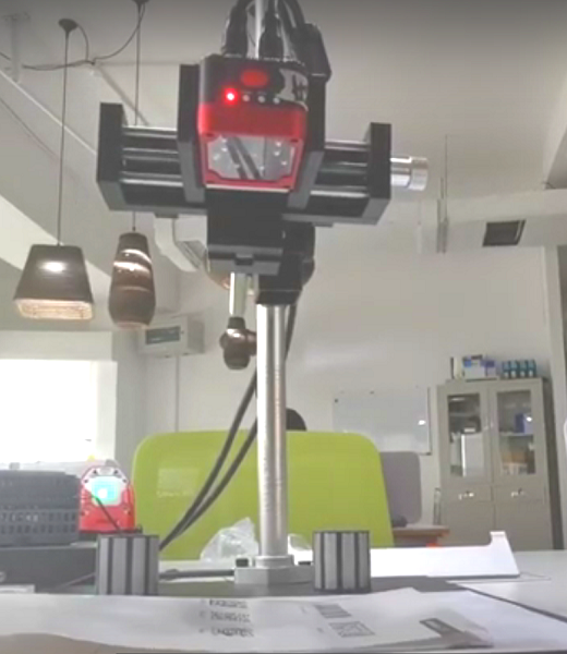 Lector de montaje fijo de prueba de lectura de códigos de barras de talla láser