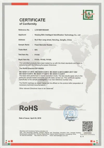 RoHS FV104 FV105 20190403