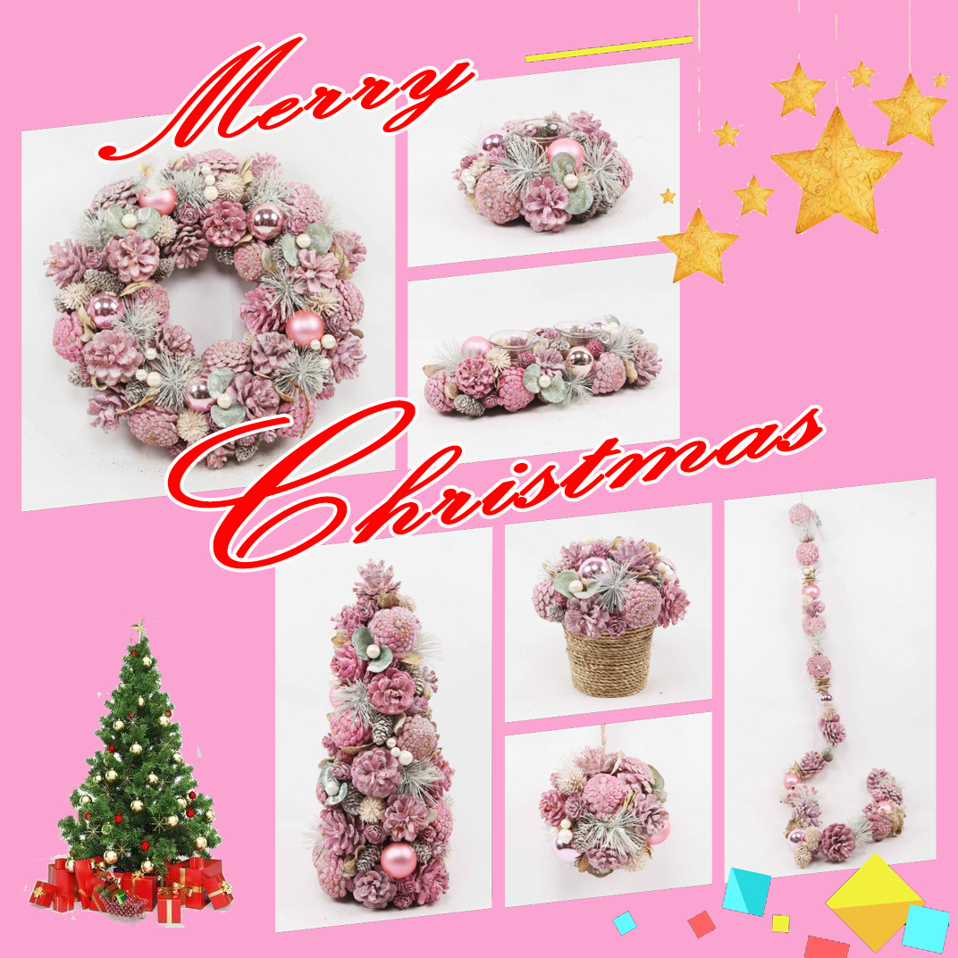 Pink christmas wreath