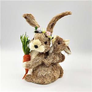 Handmade Easter Straw Bunny Decor
