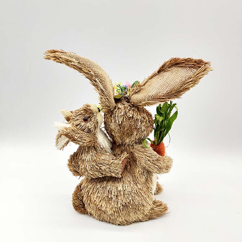 Handmade Easter Straw Bunny Decor