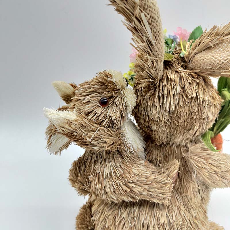 Handmade Easter Straw Bunny Decor