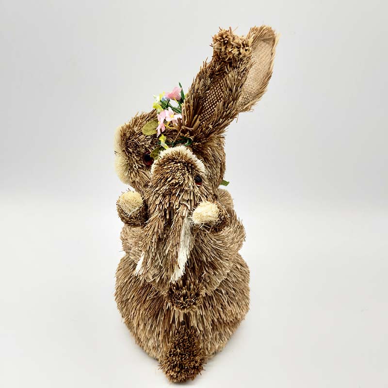 Handmade Easter Straw Bunny Decor