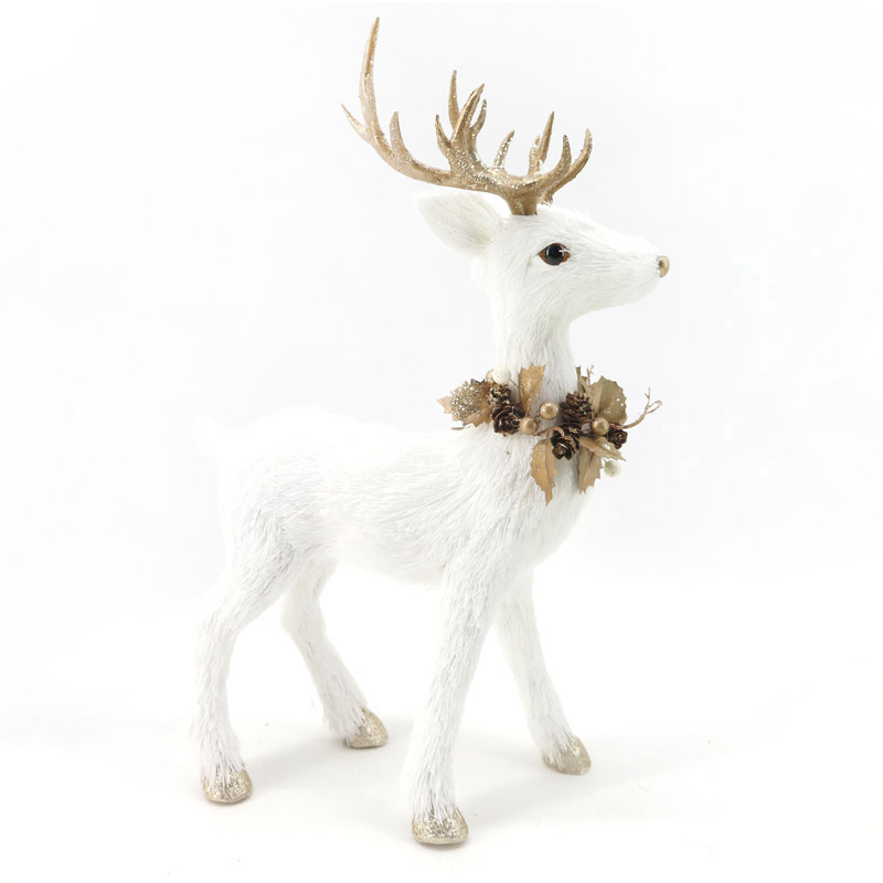 Dekoracje świąteczne Ozdoby z białego jelenia