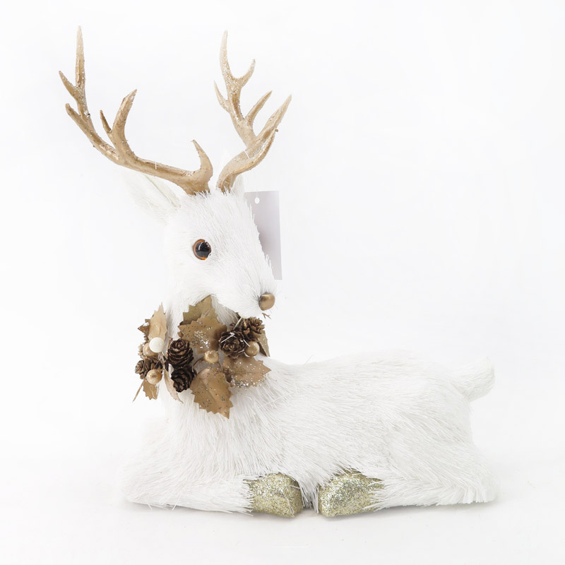 Christmas Decoration White Deer Decor Ornaments