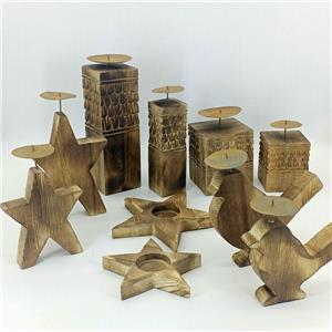 Wooden Candle Holder Christmas Decorative