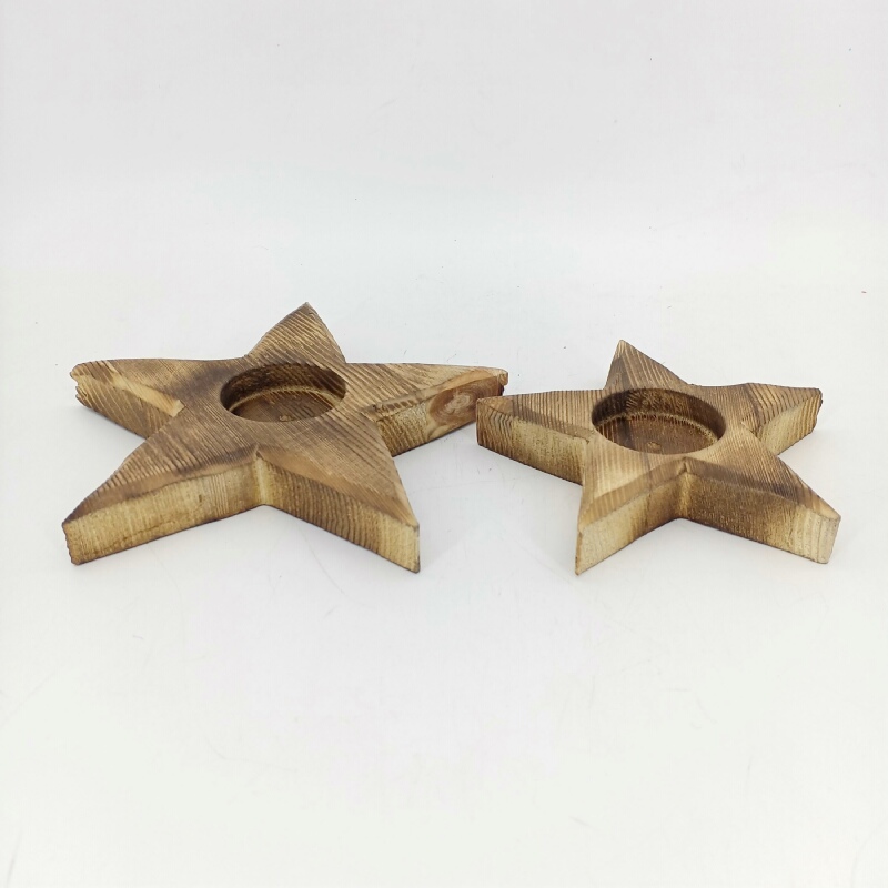 Wooden Candle Holder Christmas Decorative