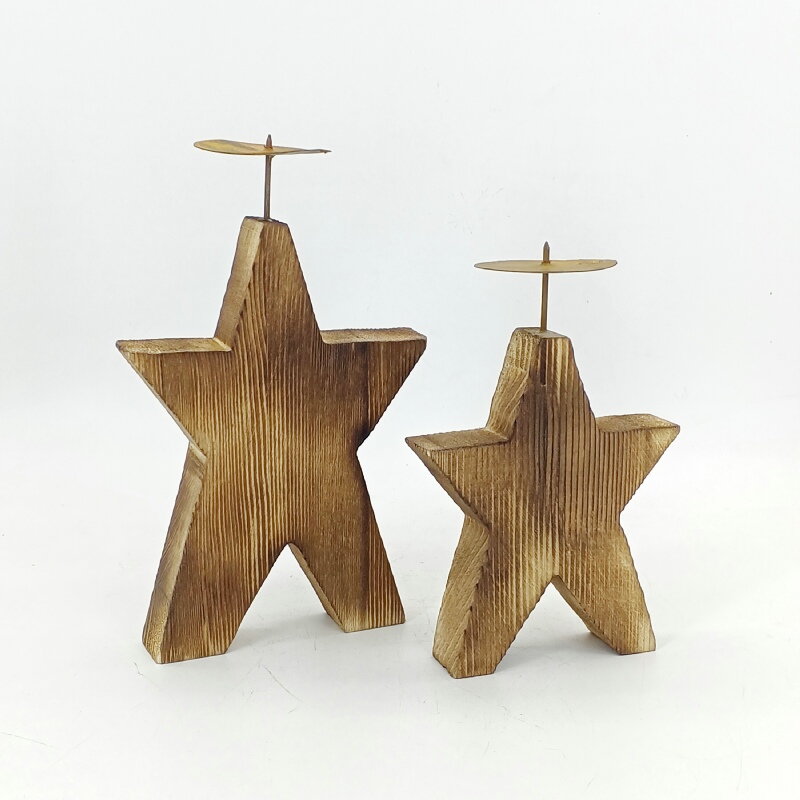 Wooden Candle Holder Christmas Decorative