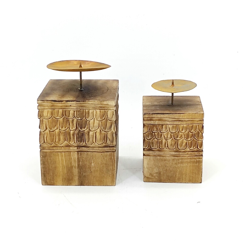 Wooden Candle Holder Christmas Decorative