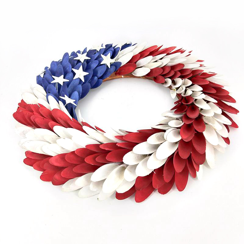 4th Of July Wood Chip Wall Decor Decoration Wreath