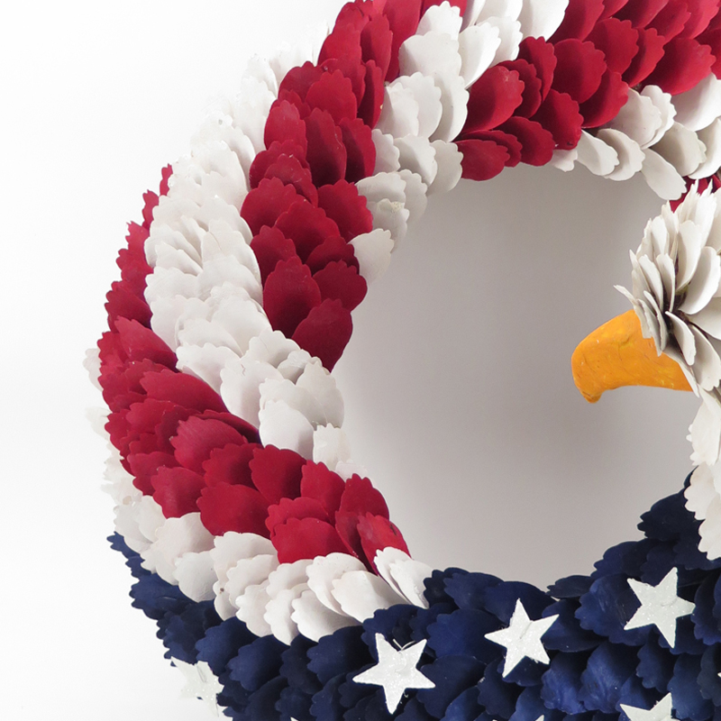 4th Of July Eagle Head Wood Chip Decoration Wreath