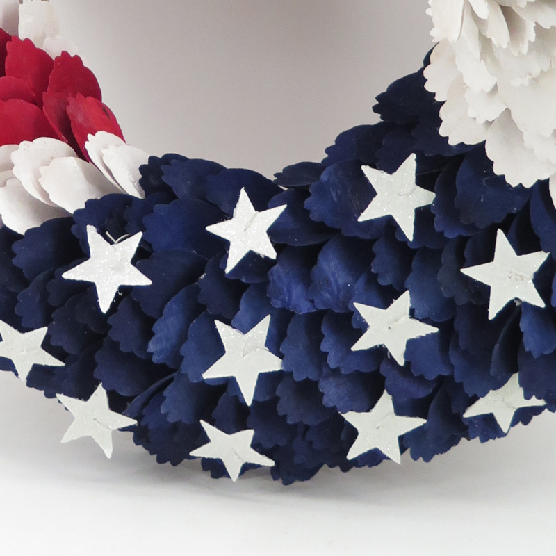 4th Of July Eagle Head Wood Chip Decoration Wreath