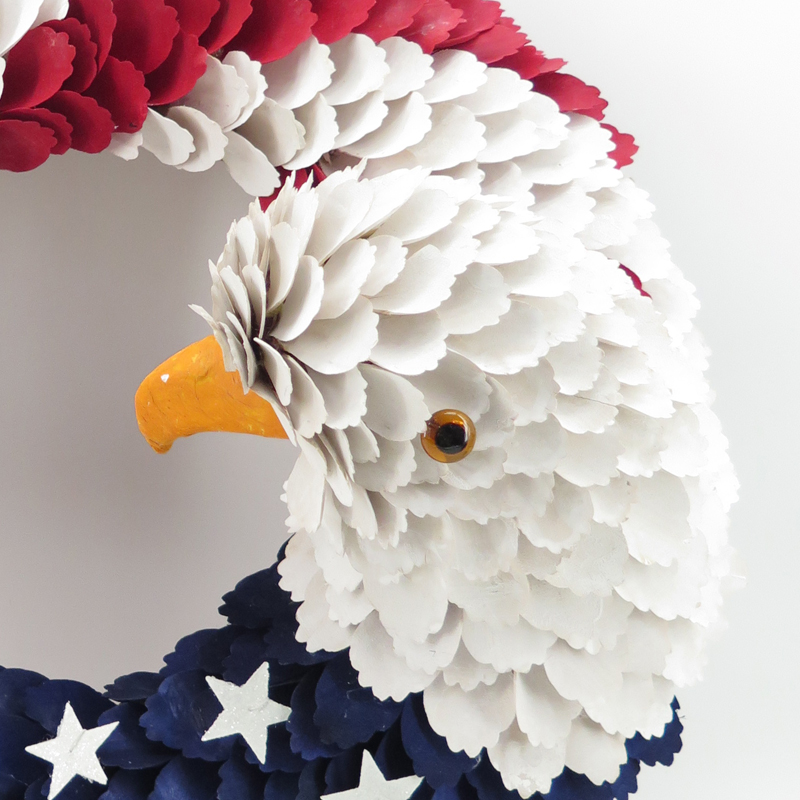 4th Of July Eagle Head Wood Chip Decoration Wreath