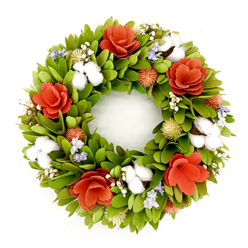 Easter Green Wood Chip Decoration Wreath