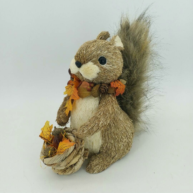 Fall Decor Straw Animals Decor For Harvest Squirrel