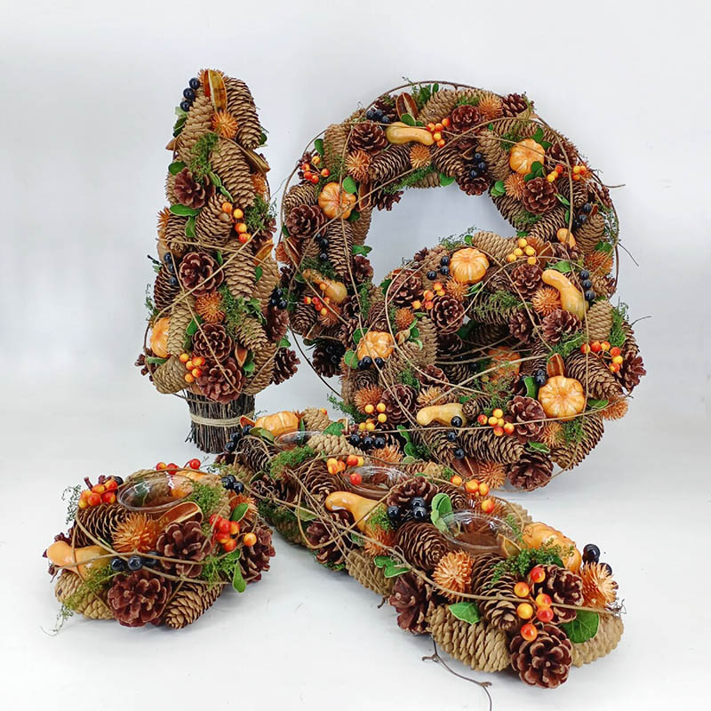 Fall Autumn Harvest Home Desktop Decor Candle Holder